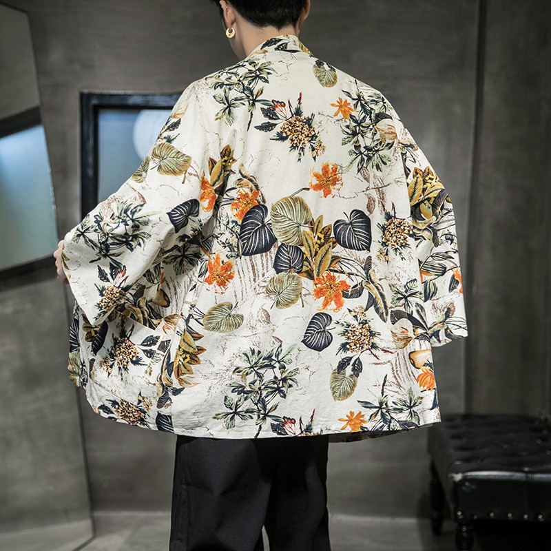 Áo Khoác Thô Đũi Nam Họa Tiết Chất Liệu Thô Đũi Thoáng Mát