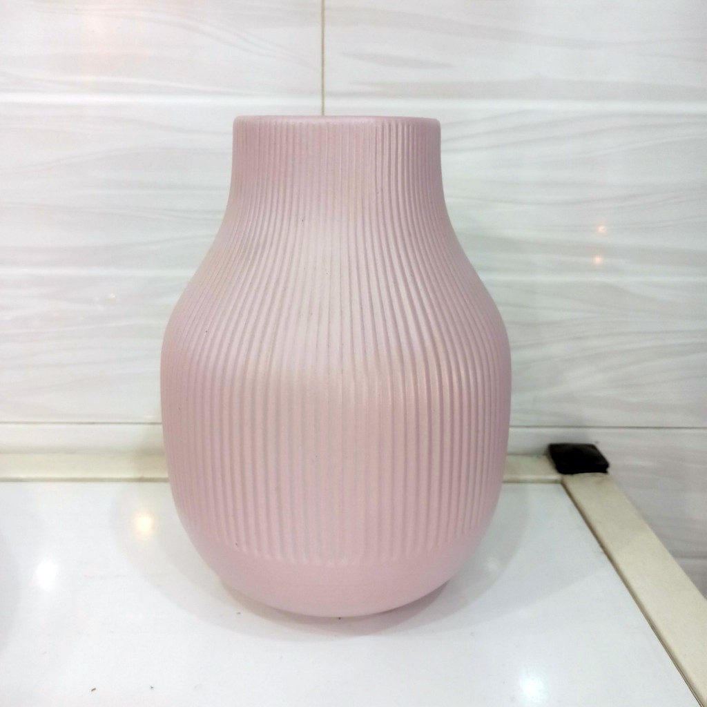 Bình hoa gốm hồng phong cách Bắc Âu hiện đại IKEA GRADVIS pink vase