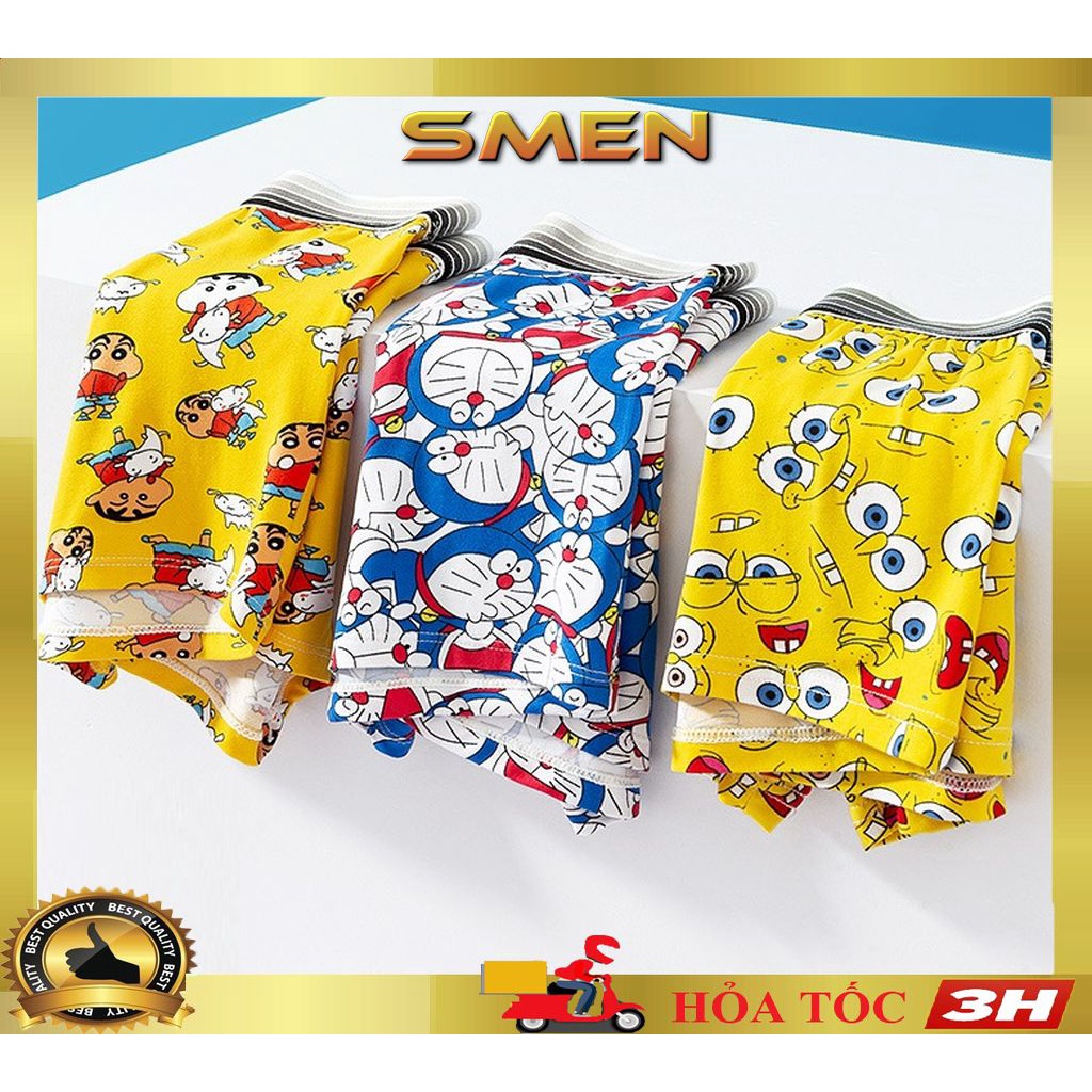 Quần Lót Nam Hoạt Hình Độc Lạ, Sịp in hình chất cotton kháng khuẩn siêu thoáng, siêu thấm hút (Che tên) - SMEN