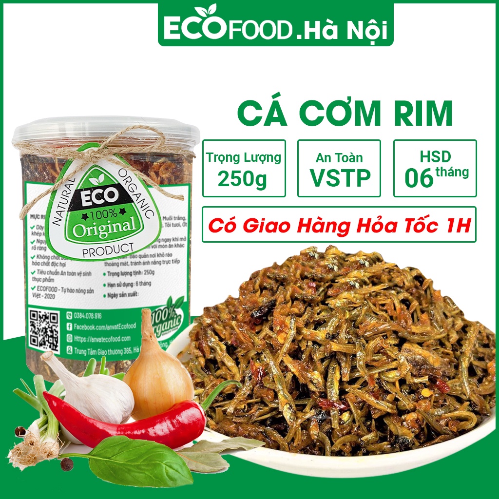 Cá cơm rim tỏi ớt nước mắm 250G ecofood , thơm ngon đậm vị, an toàn vệ sinh thực phẩm
