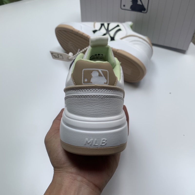 Giày MLB liner ny nâu vàng 2022 bản trung tăng chiều cao.Tặng hộp,tất,lọ tẩy