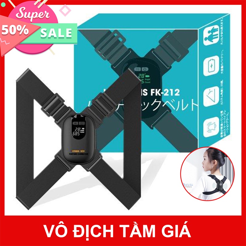 Đai chống gù lưng thông minh Kyphosis FK212, Tự động điều chỉnh tư thế ngồi trị cong vẹo cột sống, Freesize mọi lứa tuổi