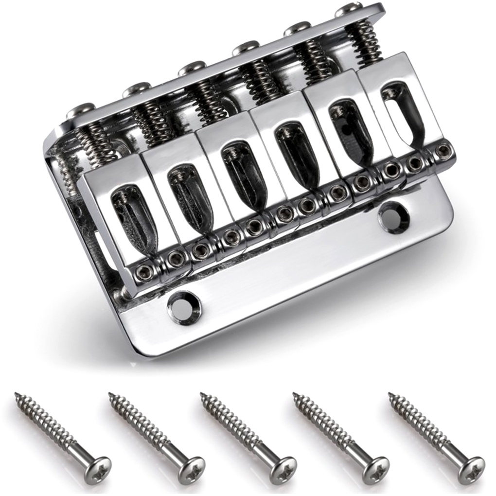 [Global] 6 String 65mm Metal Fixed Hardtail Saddle Bridge Top Load Guitar Tailpiece for Electric Guitar