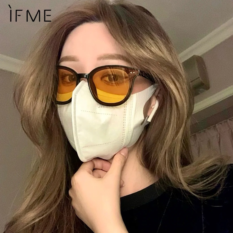 Kính mát IF ME gọng đen vàng thời trang cho nữ