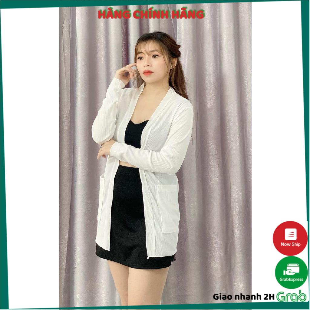 [SALE] Áo khoác cardigan, áo khoác ngoài chất len đan nhẹ, thoáng, mặc hè cực mát có 2 túi