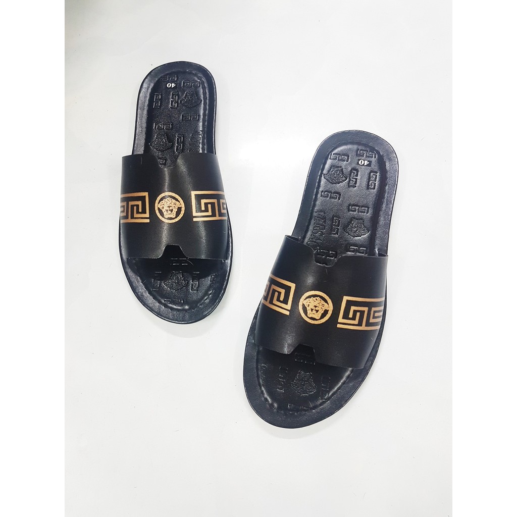 DÉP NAM THÁI LAN VERSACE ĐEN BẢN IN LỤA