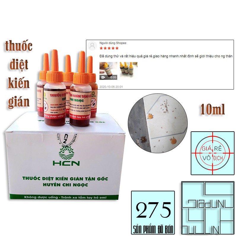 Thuốc diệt kiến gián công thức sinh học HCN dung tích 10ml (TDK10)