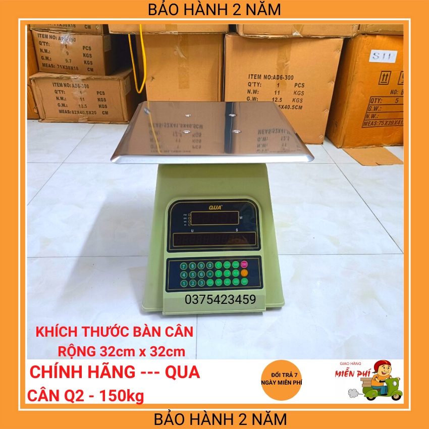 cân đồng hồ tính tiền QUA - Q2 - (150kg) hàng chính hãng bảo hành 24 tháng