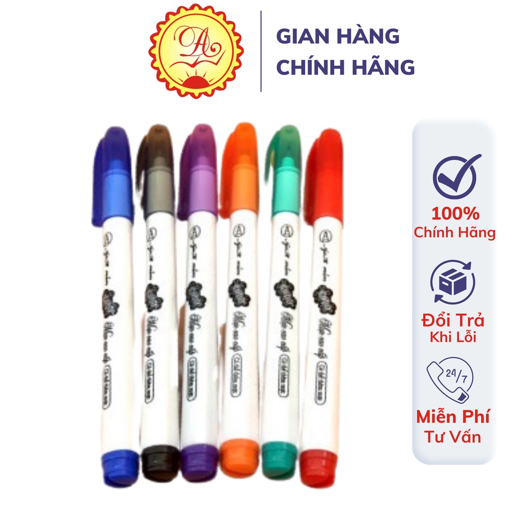 Bút brush nét thanh đậm Bút mài Thầy Ánh hộp 6 màu size M SH 075