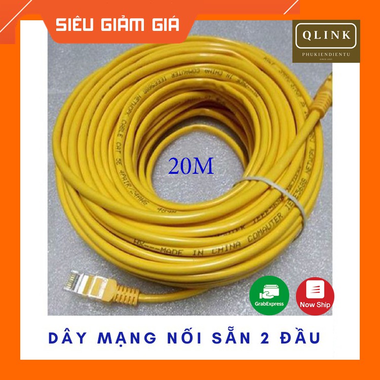 Dây mạng Đúc Máy 2 Đầu 10m 15m 20m 25m 30m 40m 50m 60m Màu Ngẫu Nhiên