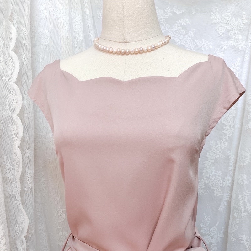 Đầm voan Nhật GRL hồng nude