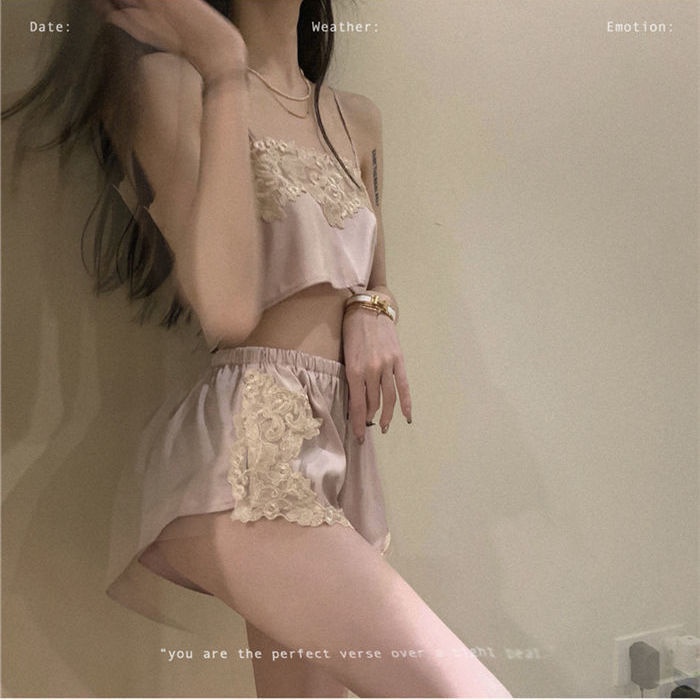 【Spot】Pajama Sets Women's Pajamas Bigsize Lace Pajamas Sets For Women