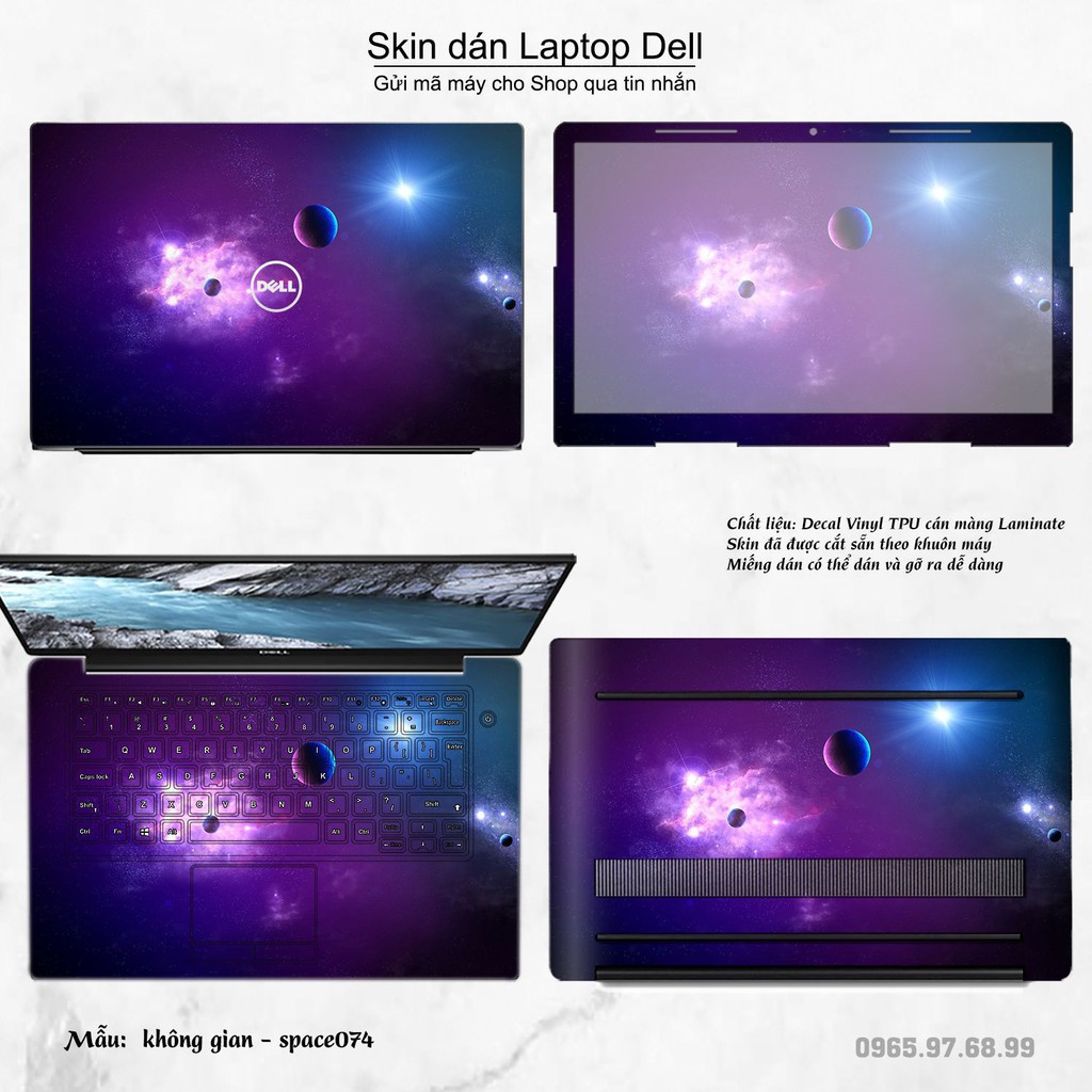 Skin dán Laptop Dell in hình không gian nhiều mẫu 13 (inbox mã máy cho Shop)