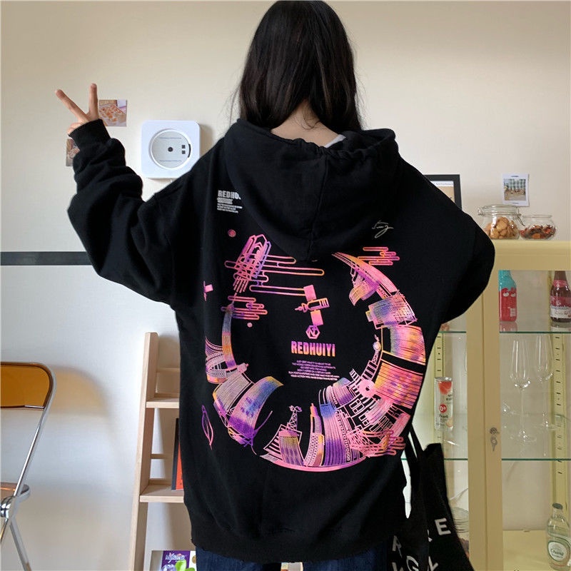 Áo Hoodie Dáng Rộng Chất Liệu Cotton Mỏng Thời Trang Xuân Thu Cho Nữ | BigBuy360 - bigbuy360.vn