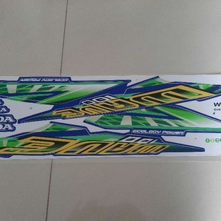 Bộ tem xe WAVE thái 100 đời 2004 màu xanh hàng thái cực đẹp