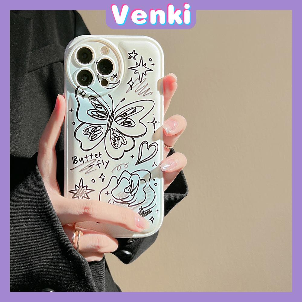 Ốp điện thoại TPU silicon họa tiết bướm túi khí thích hợp cho iPhone 11 Pro Max 13 Pro Max 12 Pro Max 7Plus xr XS Max
