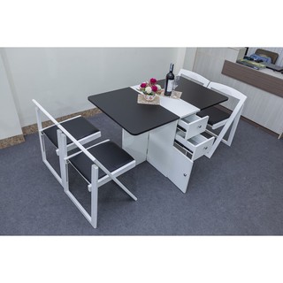 BÀN ĂN THÔNG MINH NHẬP KHẨU - CẤT GỌN 4 GHẾ CỨU TINH CỦA NHÀ HẸP