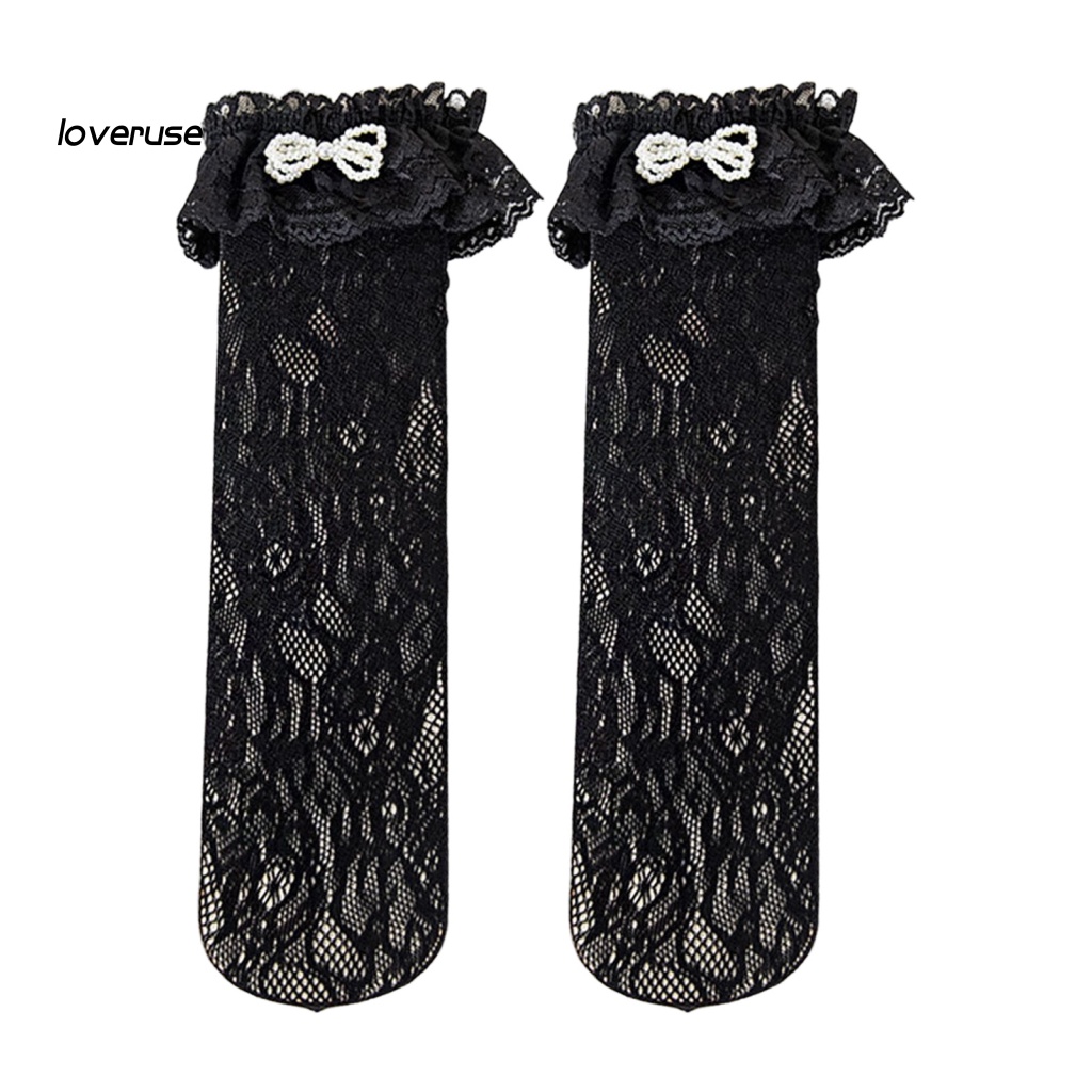 1 Đôi Vớ Dài Đến Đầu Gối Màu Trơn Chống Mài Mòn Thời Trang Mùa Hè Cho Bé Gái