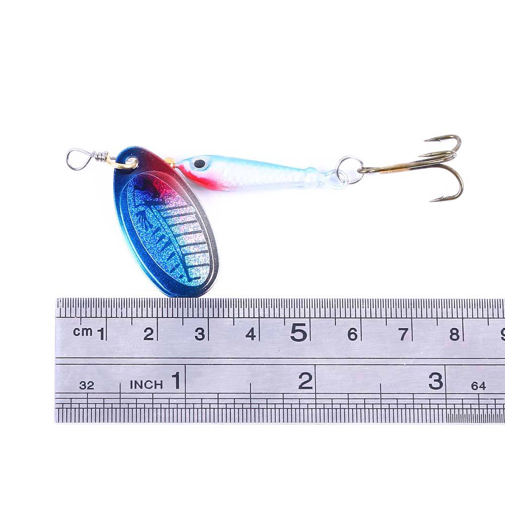 5 màu 5,5cm / 9g Nhân tạo bằng kim loại Mồi cứng kim loại 6 # Với đôi lưỡi sắc nhọn 3D Mô phỏng cá Đại dương