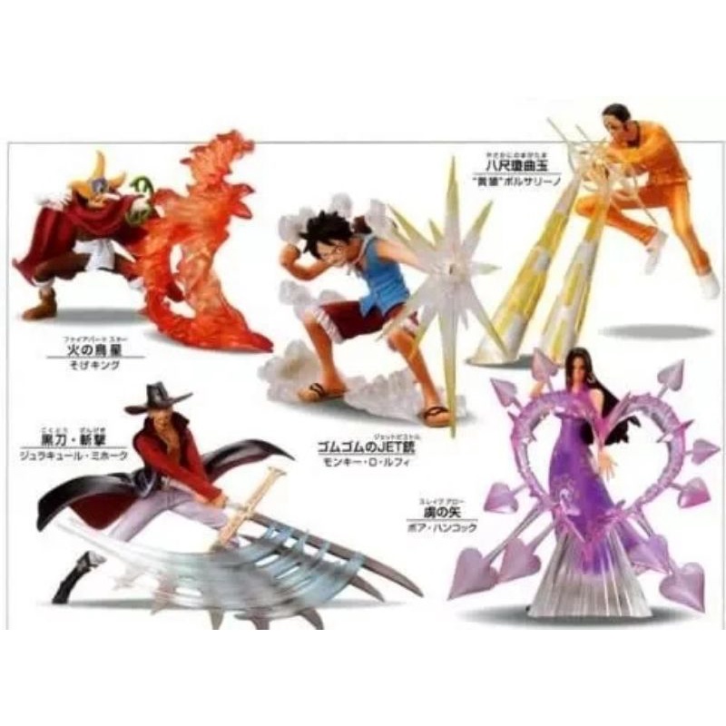 Mô hình chính hãng One Piece Bandai dòng Attack Motions 4 Luffy, Mihawk, Boa, Kizaru, Usopp.