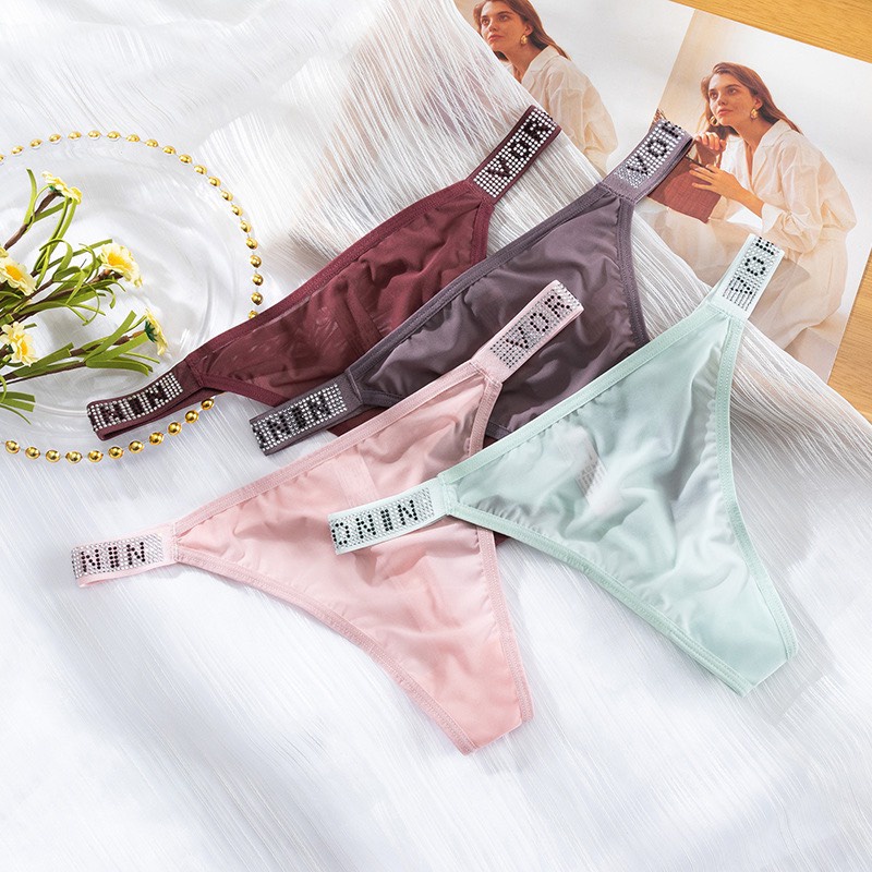 Quần lót lọt khe nữ đính đá sexy quyến rũ gợi cảm LAVARA QL15-1