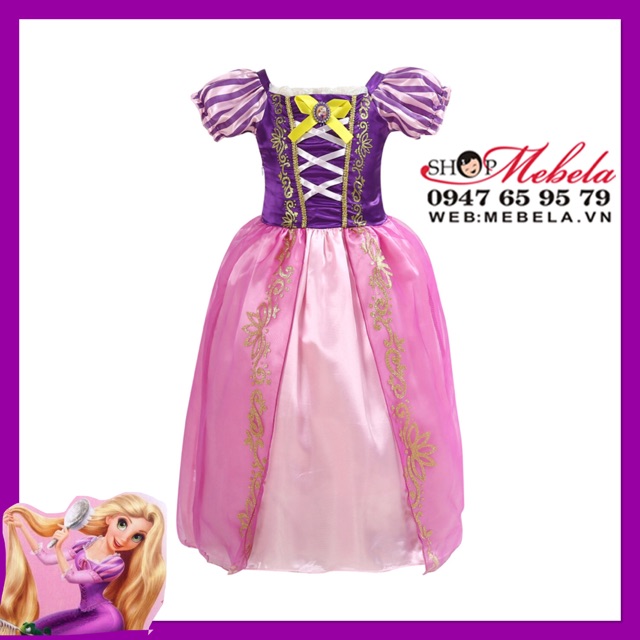 Váy công chúa tóc mây Rapunzel cho bé 12-29kg