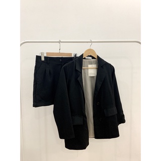 Flutie20 áo blazer nữ 2 lớp có túi dài tay dáng rộng hàn quốc hot trend