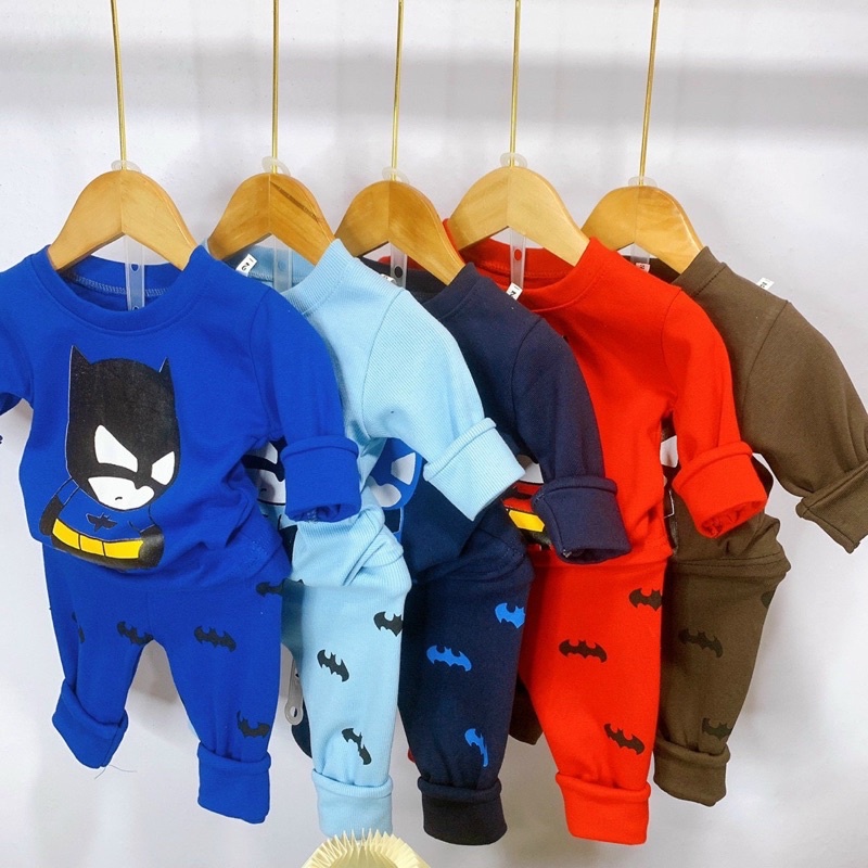 Bộ dài tay Thu đông Batman cho bé trai, chất tăm dày dặn cho bé 8-18kg đủ size