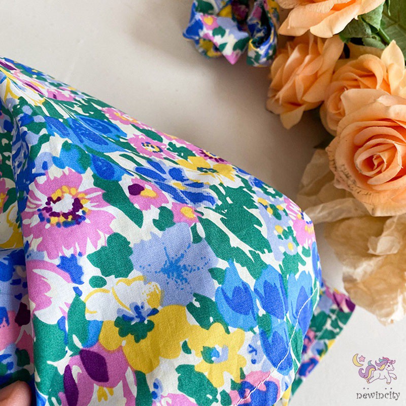 Đầm Hai Dây In Hoa Phong Cách Hàn Quốc Thời Trang Mùa Hè Cho Bé Gái