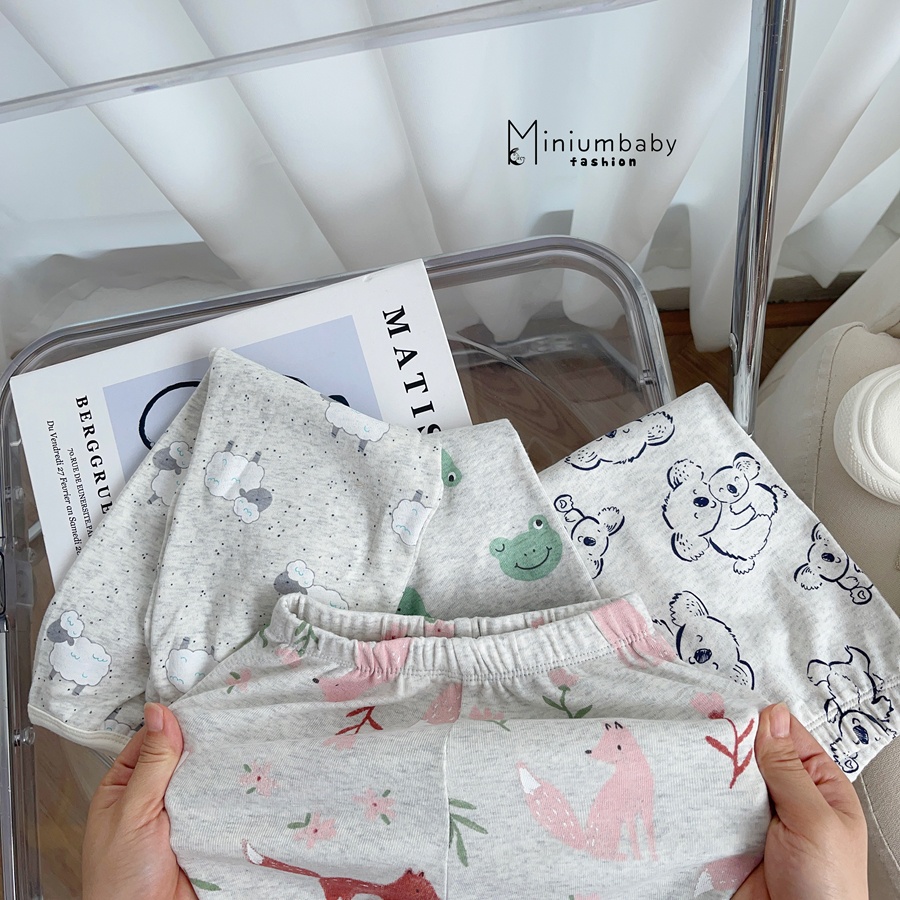 Bộ đồ dài tay quần dài thu đông cho bé trai/gái chất liệu 100% cotton thun lạnh, miniumbabyfashion SB1261