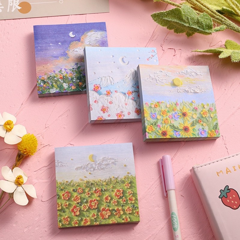 TẬP GIẤY NOTE 3D PHONG CẢNH BỐN MÙA 8*8cm