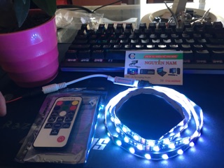 DÂY LED RGB 1M LED ĐUỔI + REMOTE TRANG TRÍ CASE PC