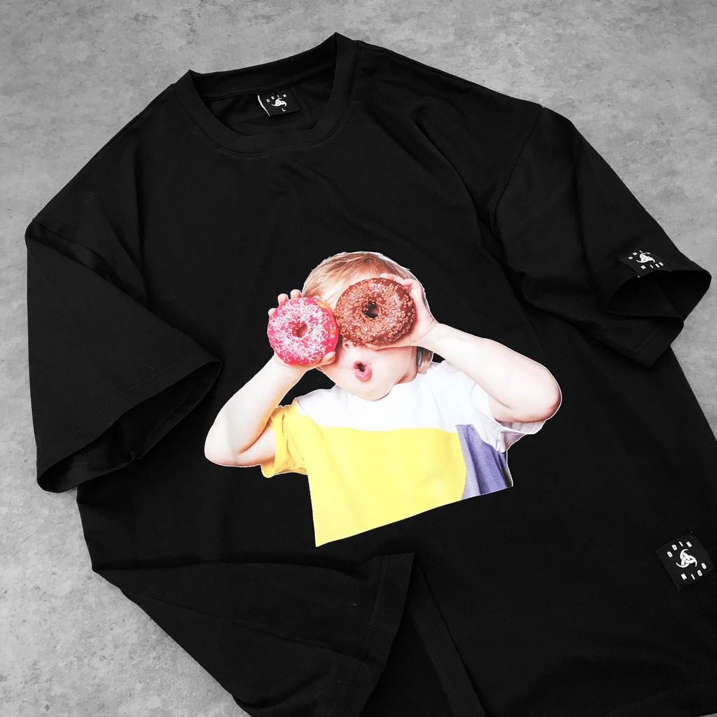 Áo thun tay lỡ Baby Donut, áo phông oversize ngắn tay không cổ unisex Odin Clothing | BigBuy360 - bigbuy360.vn
