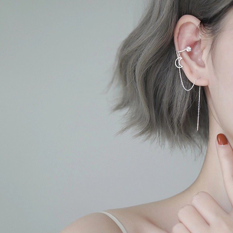 Bông Tai Bằng Thép Y Tế 18k Đính Kim Cương Lấp Lánh Không Gây Dị Ứng