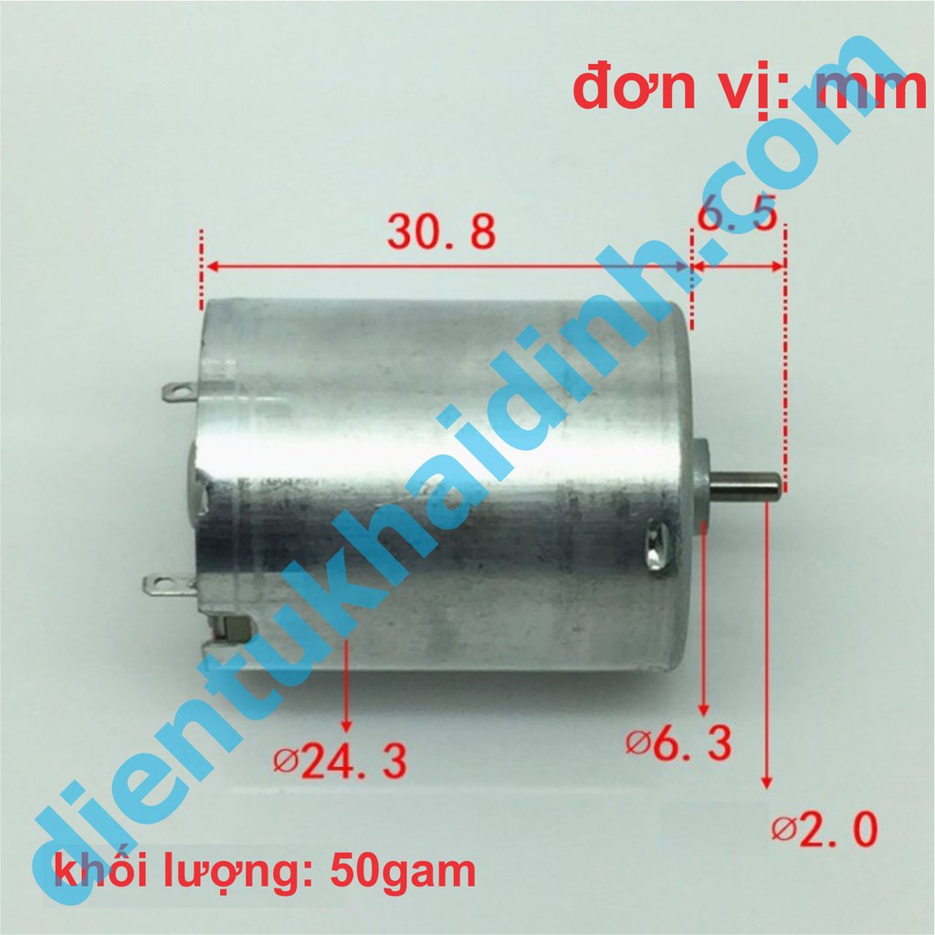 động cơ DC WRF-370C-15350 12V 6000v/p trục 2mm kde4898