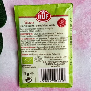 [02.2027] Bột Gelatine hữu cơ Ruf làm thạch 9g