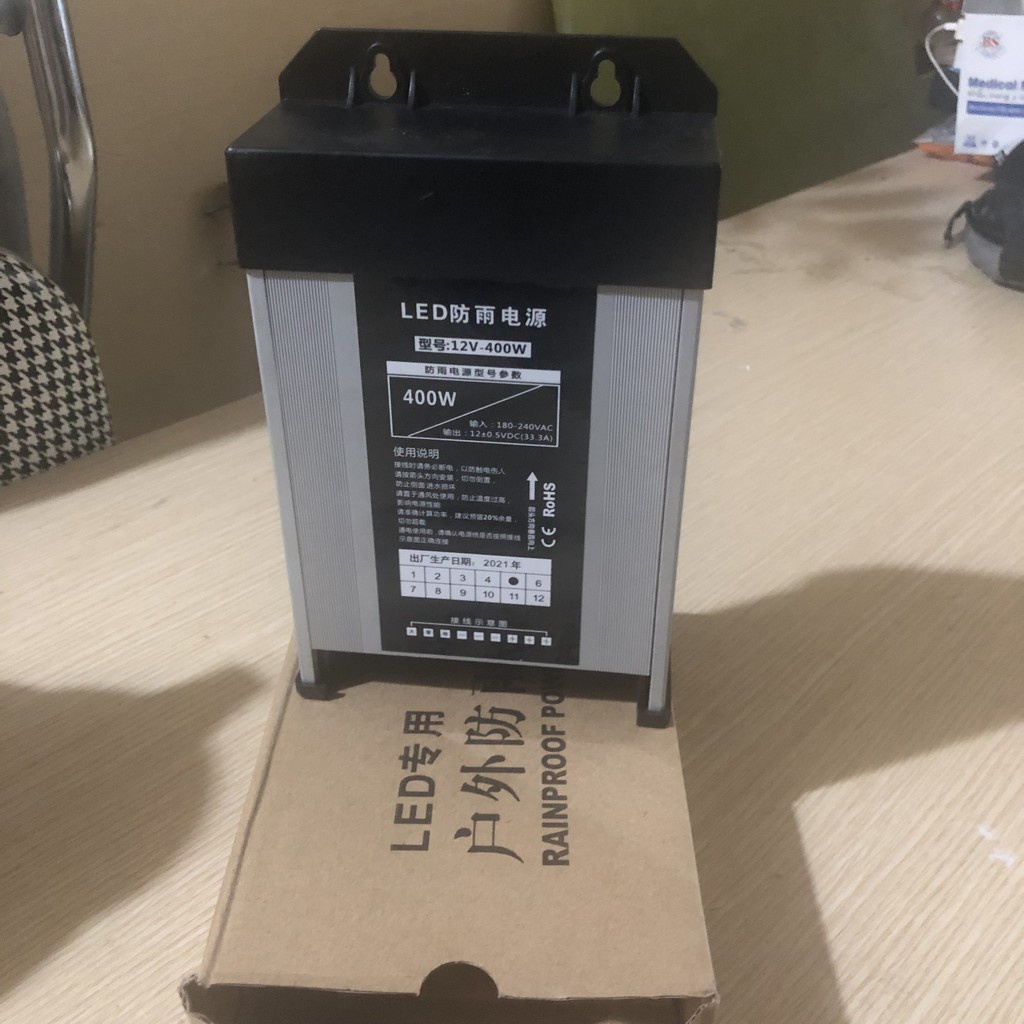 Nguồn 12V 400W vỏ nhôm ngoài trời chống nước