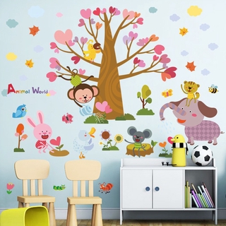 decal dán tường vườn thú vui nhộn