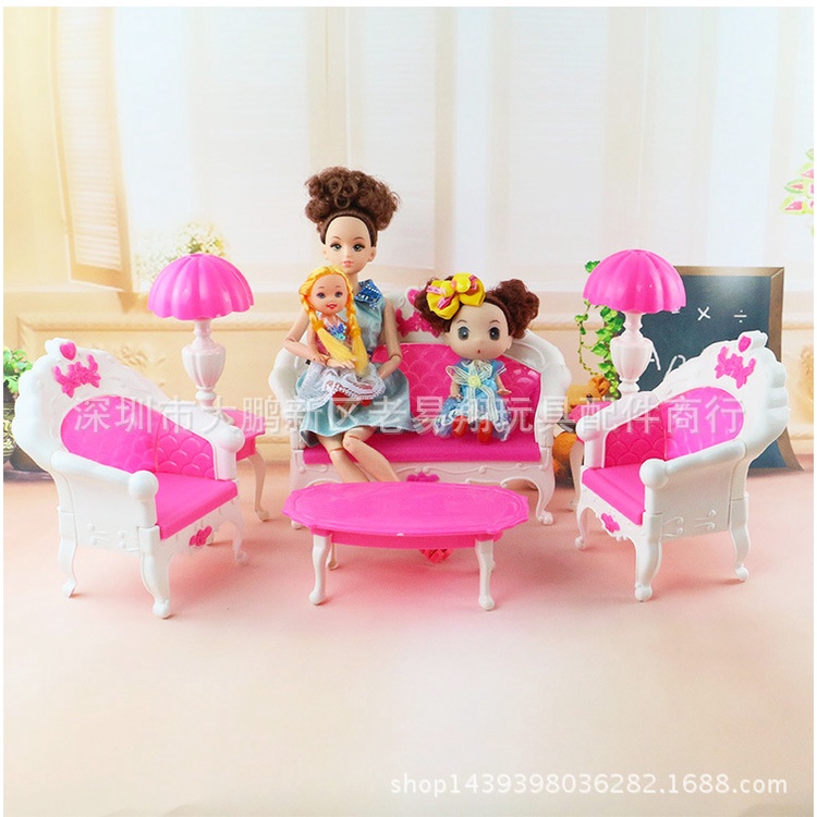 Phụ kiện búp bê bộ sofa cao cấp trang trí nhà búp bê barbie ANDATOY AD907