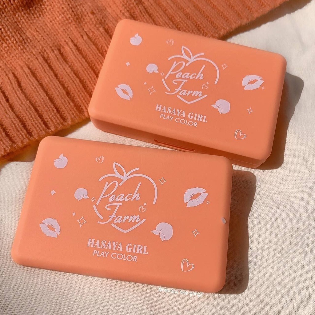 Set  Son Lì Hasaya Girl Peach Farm Mini Kèm Gương Siêu Xinh - Chất Son Mềm Mịn Bảng Màu Hot Trend