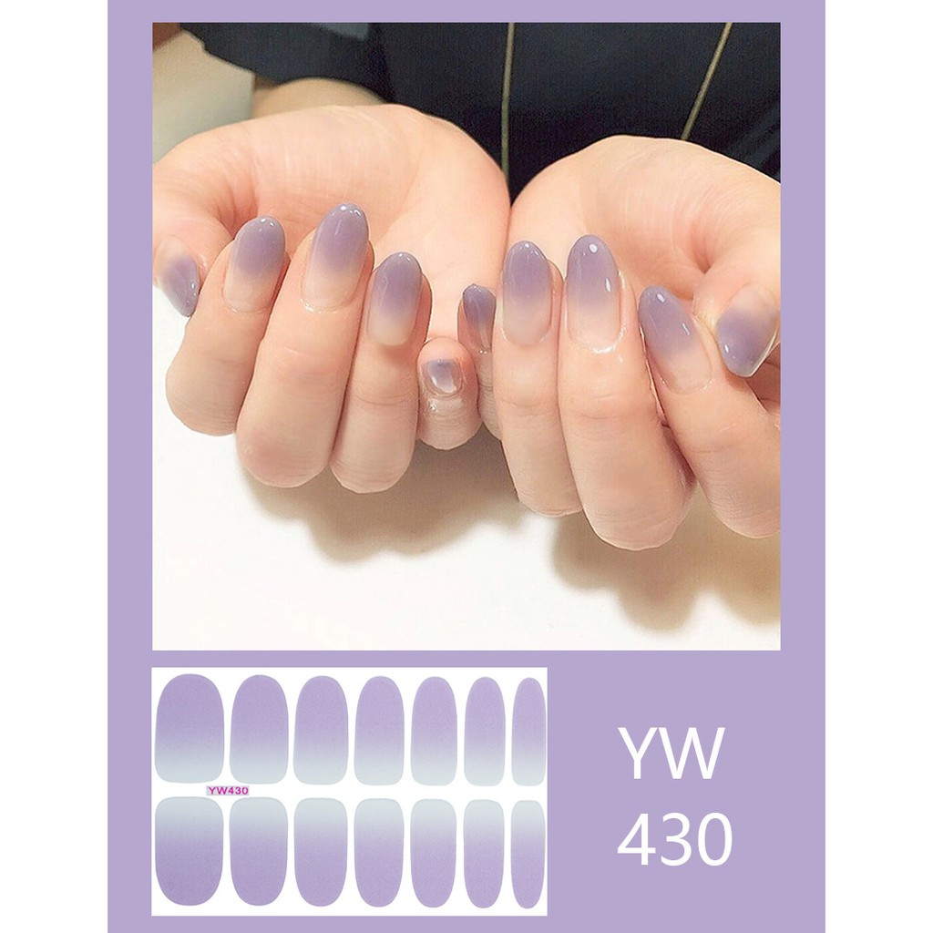 Giấy dán trang trí móng tay đính kim cương giả màu gradient 3D YW429-436 chống nước DIY