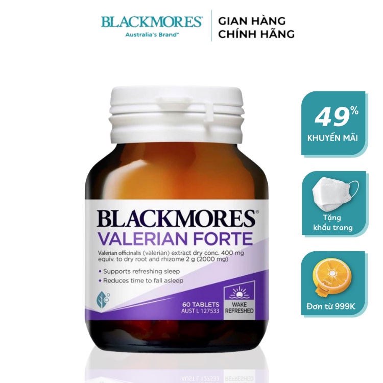 Viên Uống Valerian Forte 2000mg Blackmores Úc 30,60 Viên Giúp Cải Thiện Chất Lượng Giấc Ngủ