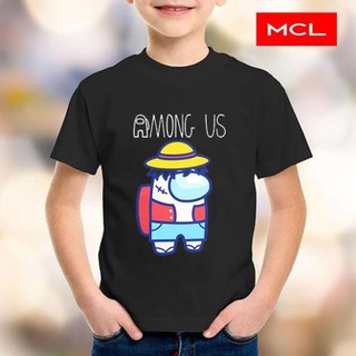 Áo thun trẻ em in hình Amongs Us Luffy Mũ RƠm One Piece cho bé M2860