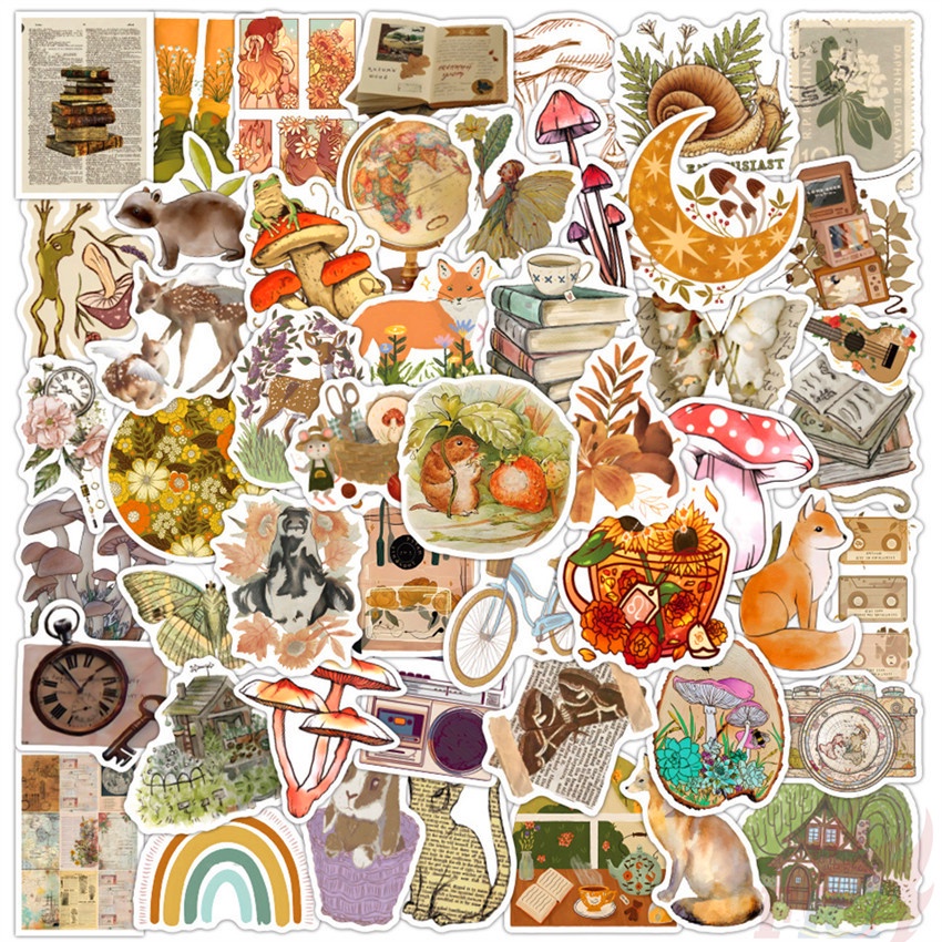 110 Cái / Bộ ❉ Điều trị gia tăng. Miếng Dán Trang Trí Thiết Kế Phong Cách Retro Độc Đáo ❉ Sticker Dán Tường Chống Thấm Nước Thời Trang