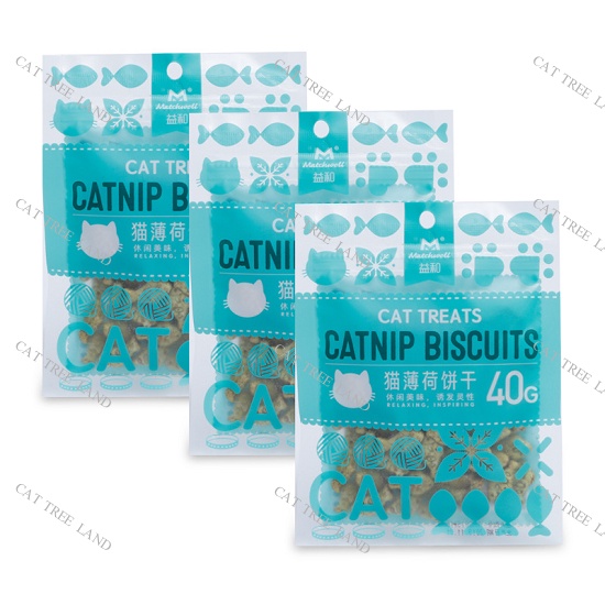 BÁNH THƯỞNG CHO MÈO CATNIP BISCUITS 40G - BÁNH QUY CATNIP, TIÊU BÚI LÔNG (HAIRBALL), HỖ TRỢ TIÊU HOÁ, SẠCH RĂNG