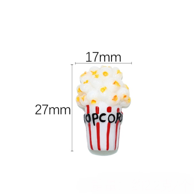 Charm túi bỏng ngô popcorn cho các bạn làm slime, trang trí kẹp tóc, dán Jibbitz, DIY