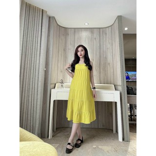 váy lanh sát lách nữ-dáng tầng bầu bí bon chen thoải mái-chất lanh nhung loại 1 -mặc mùa hè thoải mái mát