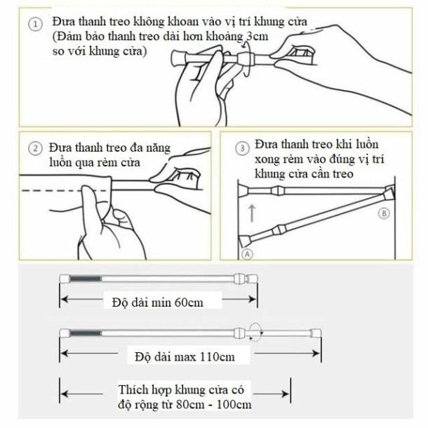 Rèm cửa, rèm kiểu nhật đa năng loại 1 mảnh ( full phụ kiện đã bao gồm thanh treo rèm)