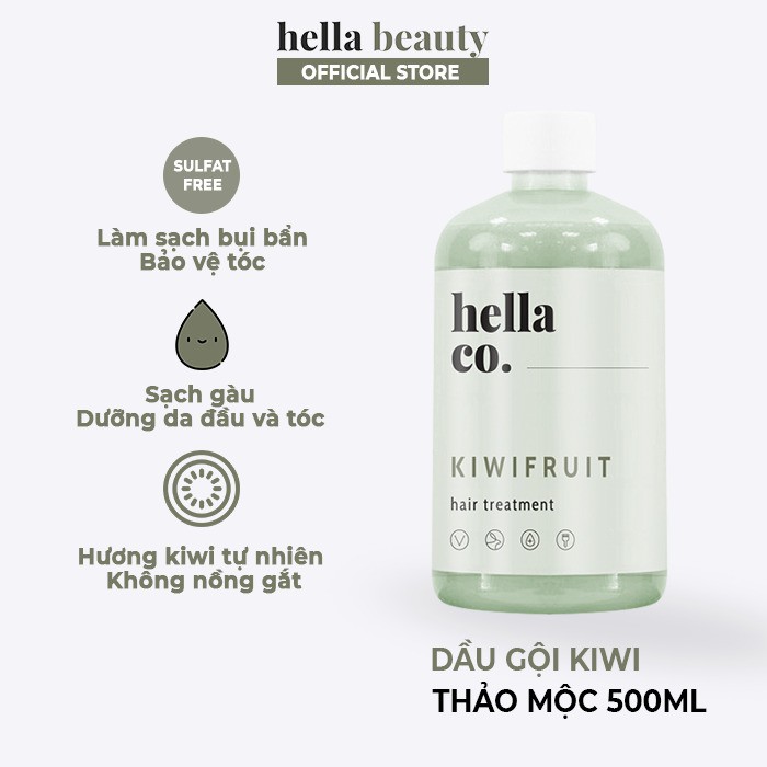 Dầu gội thảo mộc tinh dầu tự nhiên Kiwi Hella Beauty 500g