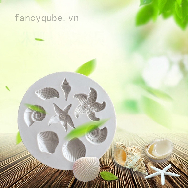 Khuôn silicon làm fondant , sô cô la hình vỏ sò , sao biển